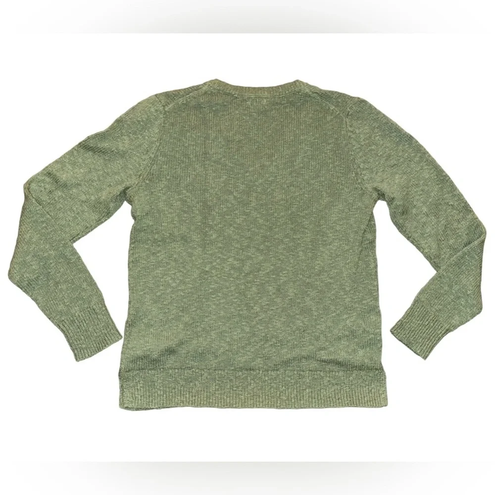 J. Crew Utility Green V-neck Slub Sweater